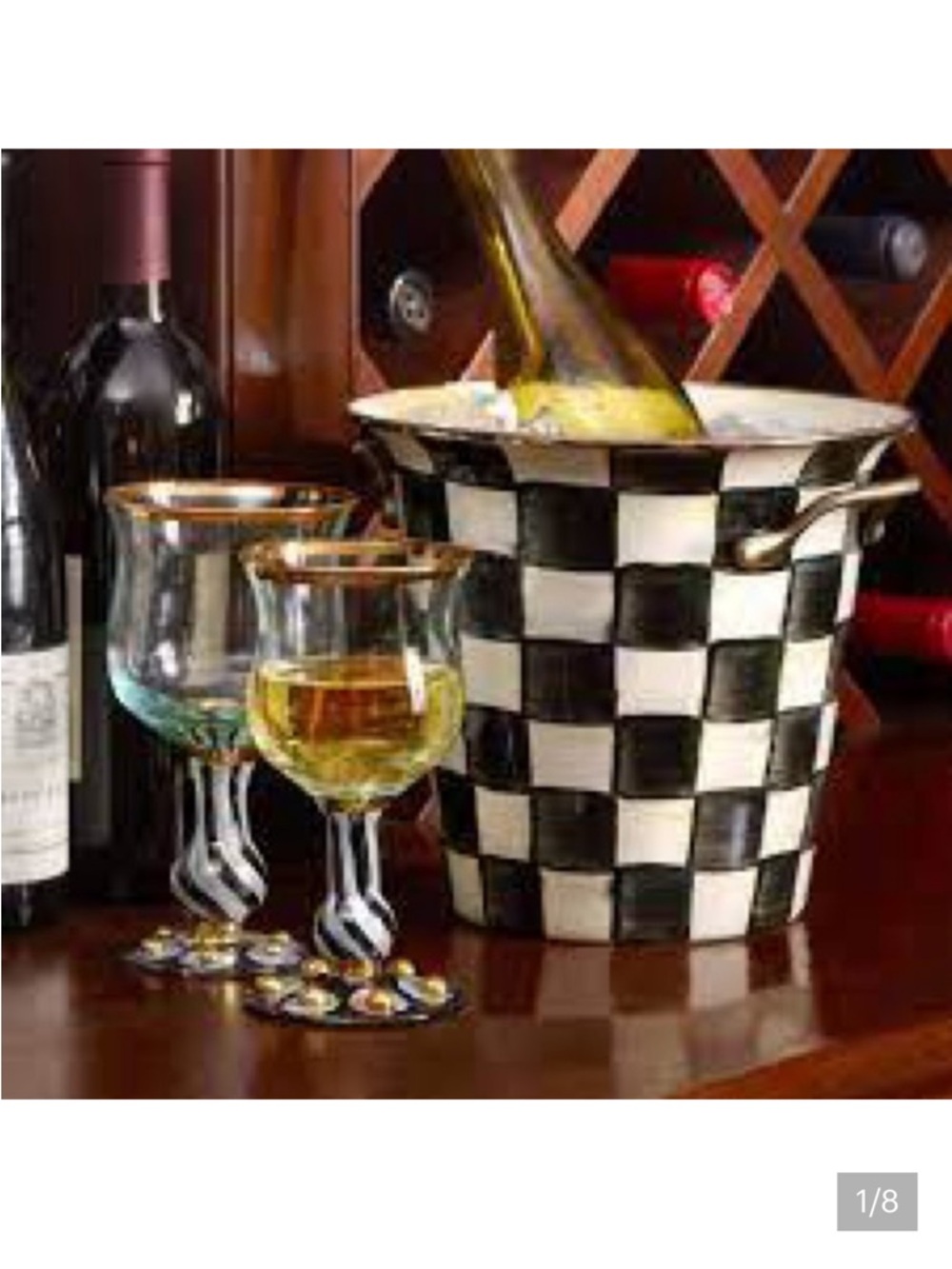 MacKenzie-Childs Tango Water Goblets Set of 4 – Rare & stamped collector set